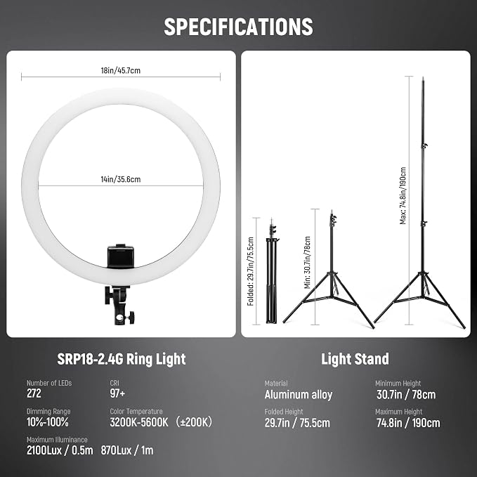 NEEWER Advanced 18" LED Ring Light - Image 6