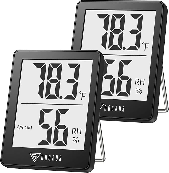 DOQAUS Humidity Meter, 2 Pack Room Thermometer Indoor, Hygrometer by DOQAUS