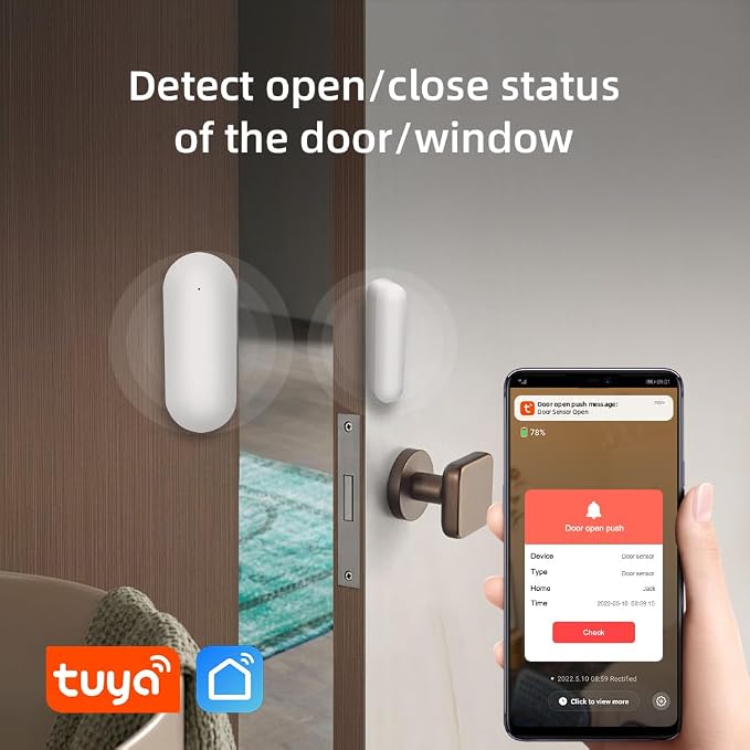 Door Window Alarm Sensors, Smart Life Tuya APP Control & Instant App Alerts - Image 3