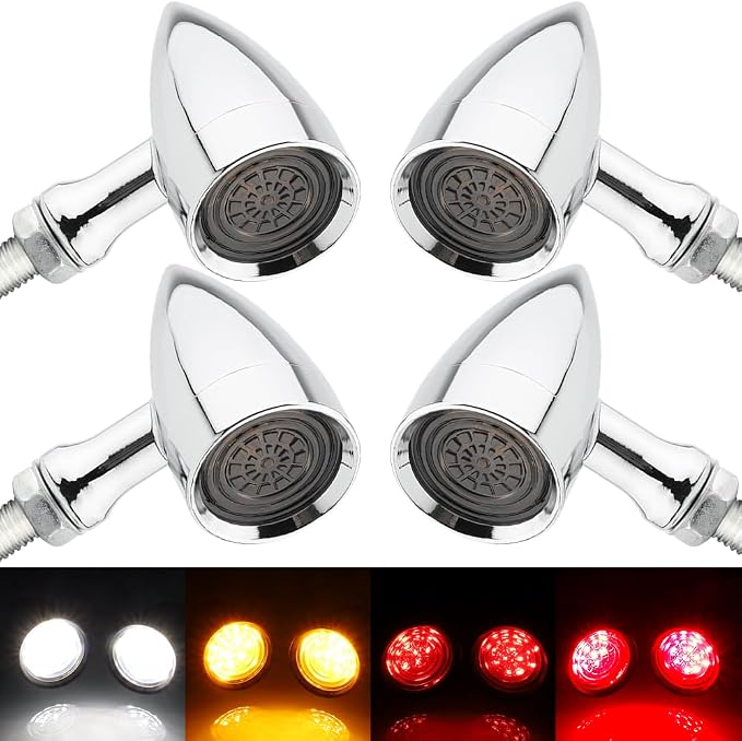 TSUNG Universal Motorcycle LED Turn Signals Lights Small Bullet Front Rear by TSUNGMOTO
