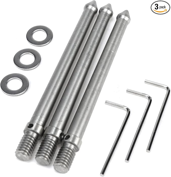 3 Pcs 3/8 Inch Thread Stainless Steel Camera Accessories Tripod Ground Spike by Pastlla