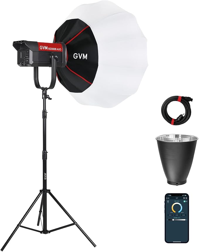 GVM 300W Video Light Kit with Lantern Softbox, SD300B AIO Photography Light by GVMGreatVideoMaker