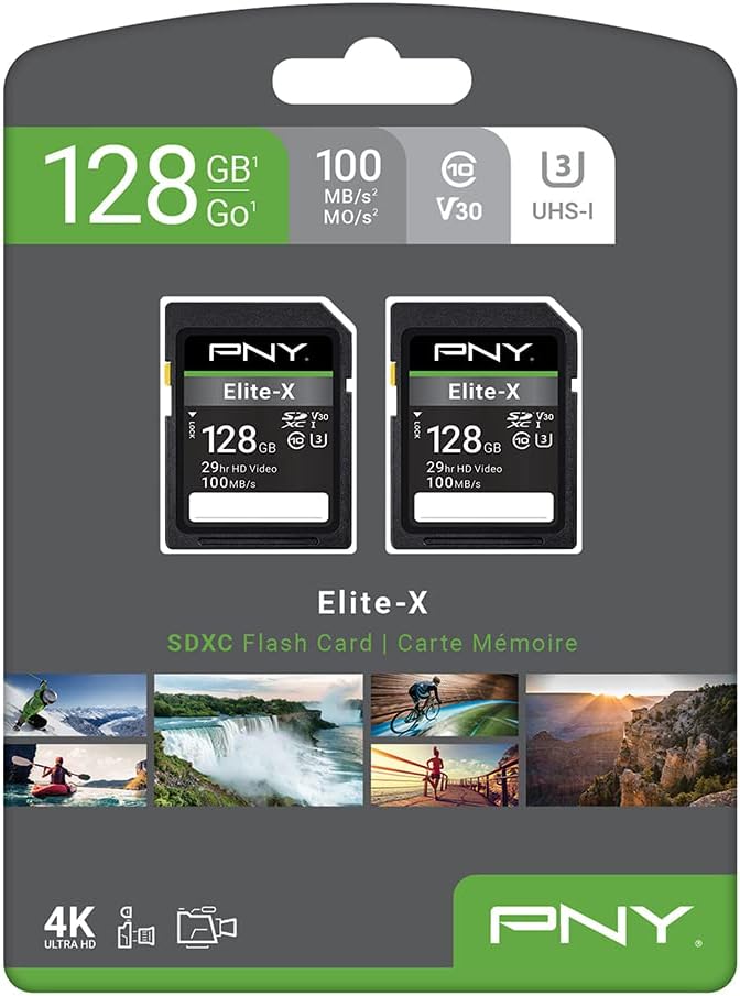 PNY 128GB Elite-X Class 10 U3 V30 SDXC Flash Memory Card - Image 8