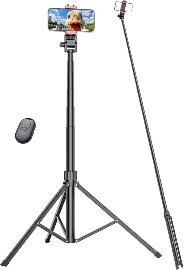 Pnitri 71'' Phone Tripod Stand, Extendable Reinforced Aluminum Phone Stand by Pnitri