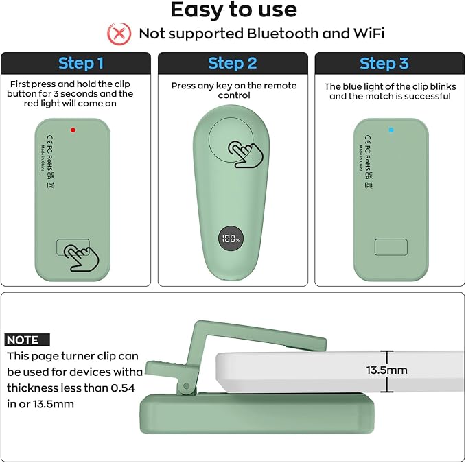 RF Remote Control Page Turner for Kindle Paperwhite Scribe Accessories - Image 5