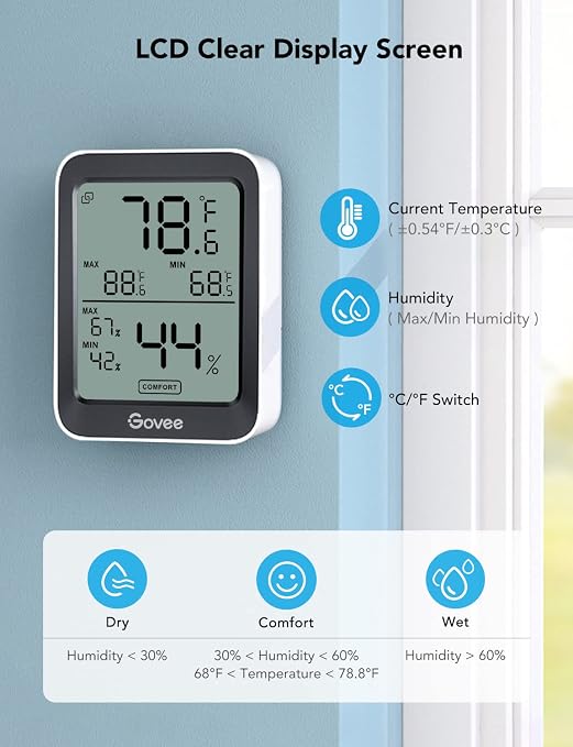 Govee Indoor Hygrometer Thermometer 3 Pack, Notification Alert - Image 3