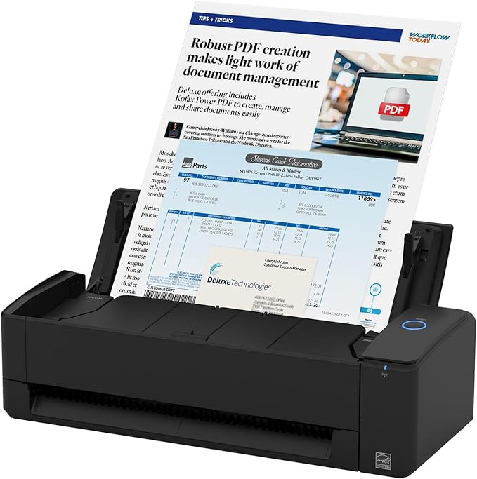 ScanSnap iX1300 Deluxe Compact Wireless or USB Double-Sided Color Document by ScanSnap