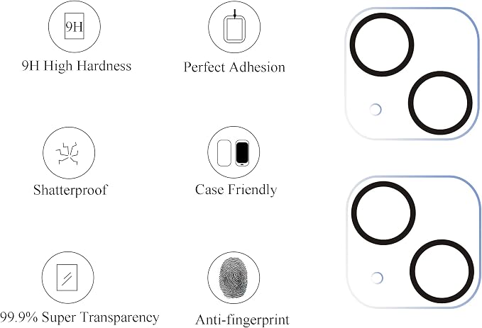 Ailun Camera Lens Protector for iPhone 13 & iPhone 13 Mini, Tempered Glass - Image 2