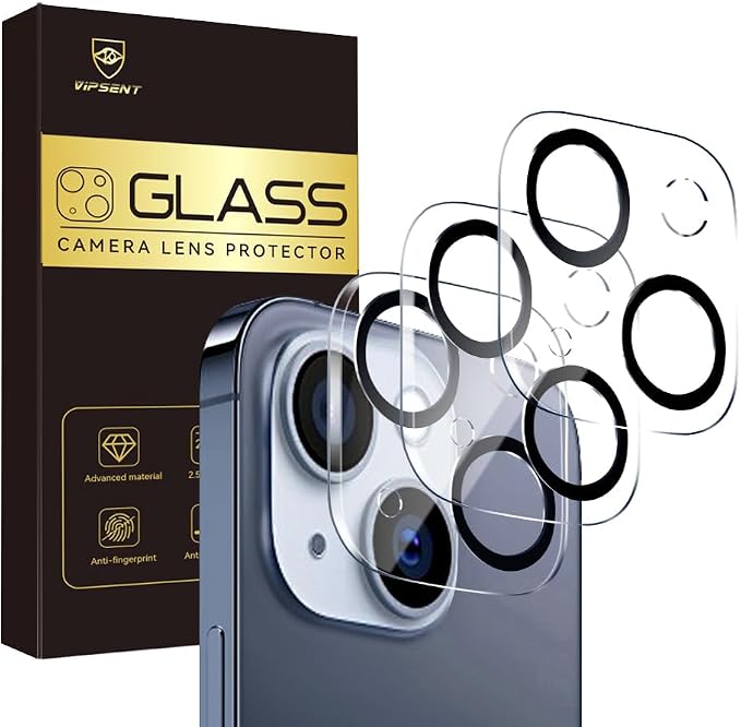 Camera Lens Protector for iPhone 15 / iPhone 14 6.1" ＆ iPhone 15 Plus/iPhone 14 by Vipsent