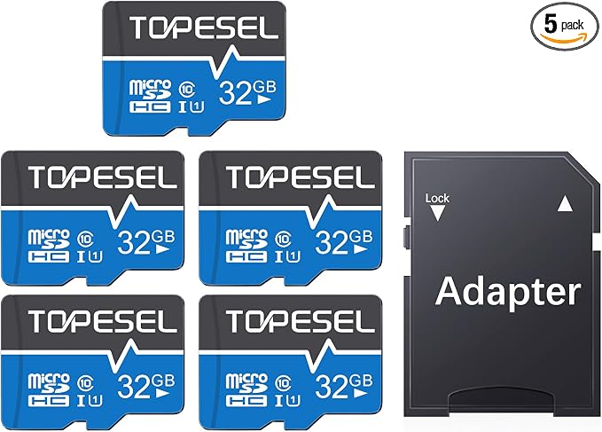 TOPESEL 32GB Micro SD Card 5Pack Micro-SDHC Memory Card UHS-I, High Speed Flash by TOPESEL