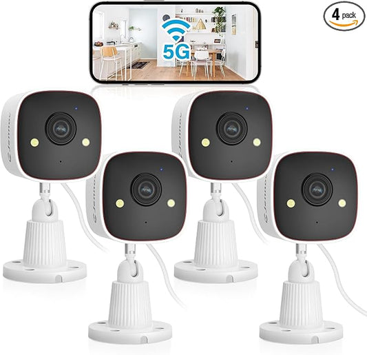 Jennov 2K WiFi Security Camera Indoor/Outdoor, Plug-in Home Surveillance Cam by Jennov