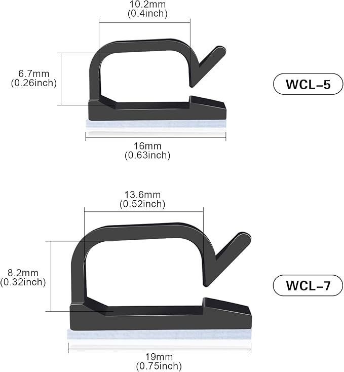 XHF 3/4” Adhesive Cable Wire Clips Black120PCS, Cable Staples Outdoor Cable - Image 2