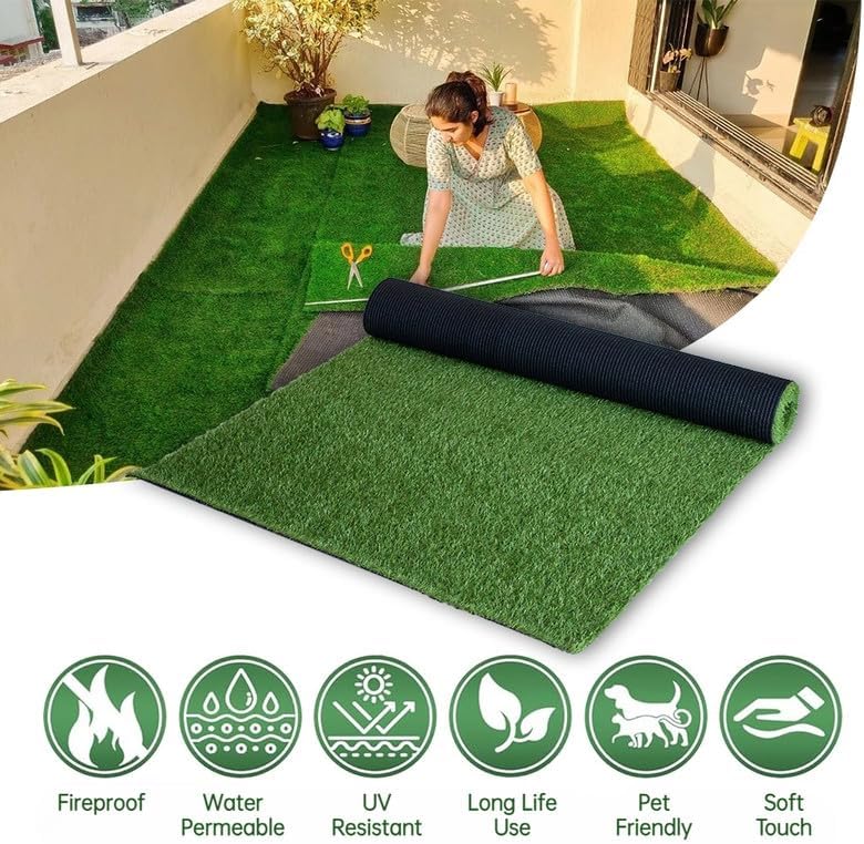 0.8 Inch Grass Height Artificial Grass 10FT x 77FT Customizable Flame Retardant - Image 3