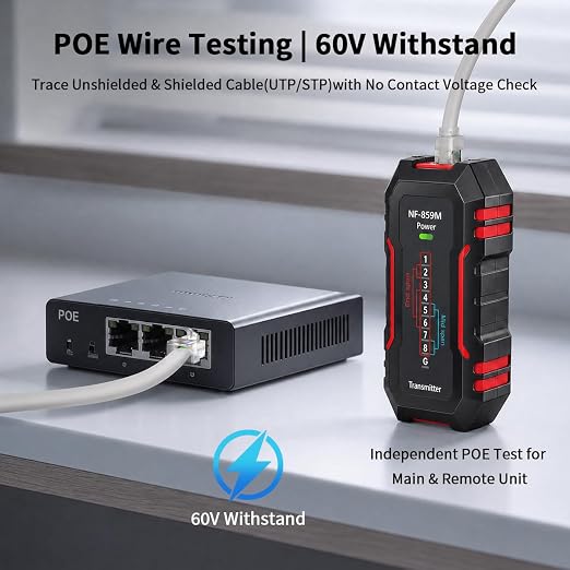 NF-802MG Network Cable Tester for POE/Cat5/Cat5e/Cat6/Cat6a CAT3 Phone Line - Image 6