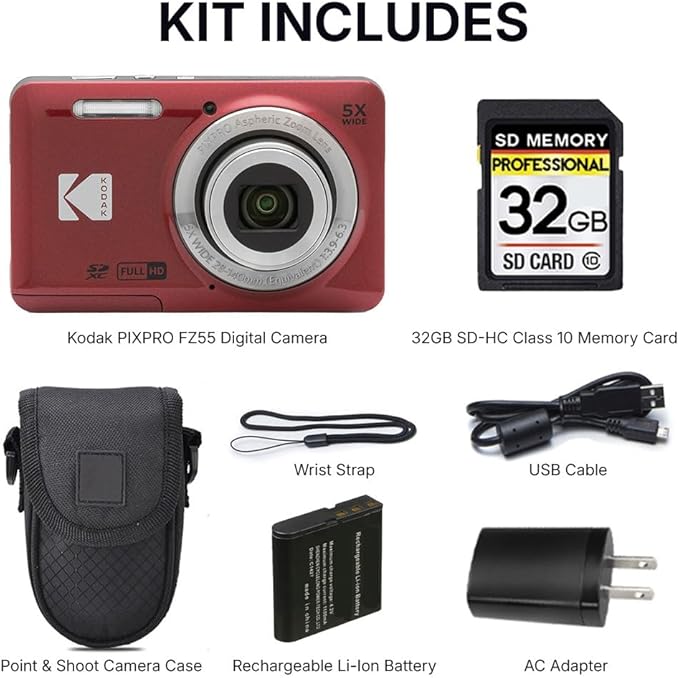 Kodak PIXPRO FZ55 Digital Camera, 16MP Compact Point & Shoot, 5X Optical Zoom - Image 3