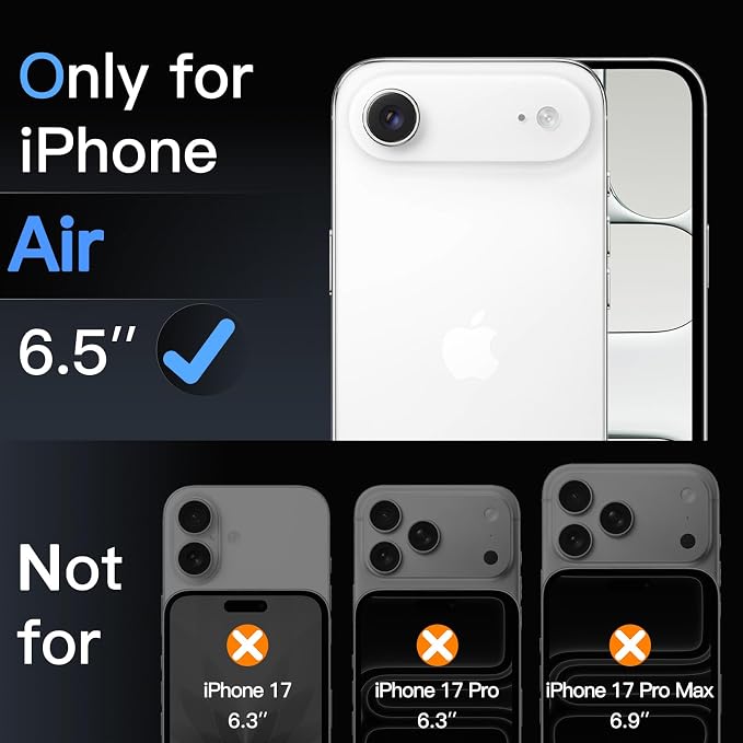JETech Camera Lens Protector for iPhone Air, 9H Tempered Glass, Anti-Scratch - Image 2