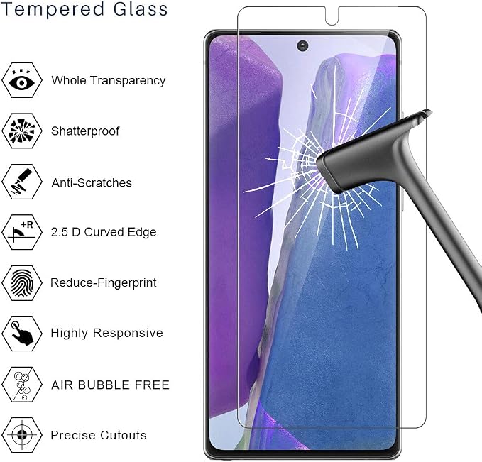 TOCOL 4 Pack fit for Samsung Galaxy Note 20 5G- 2 Pack Tempered Glass Screen - Image 2