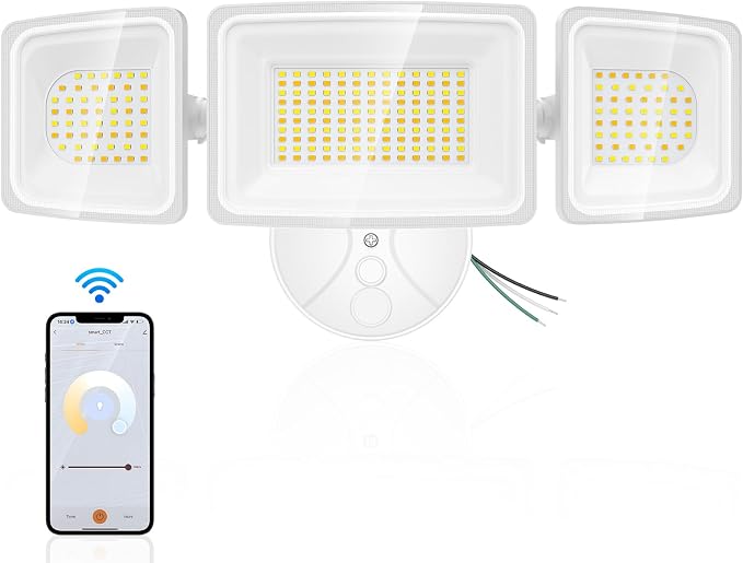 Onforu 100W Smart Flood Lights Outdoor, 3 Adjustable Heads, 9000LM Dimmable by Onforu