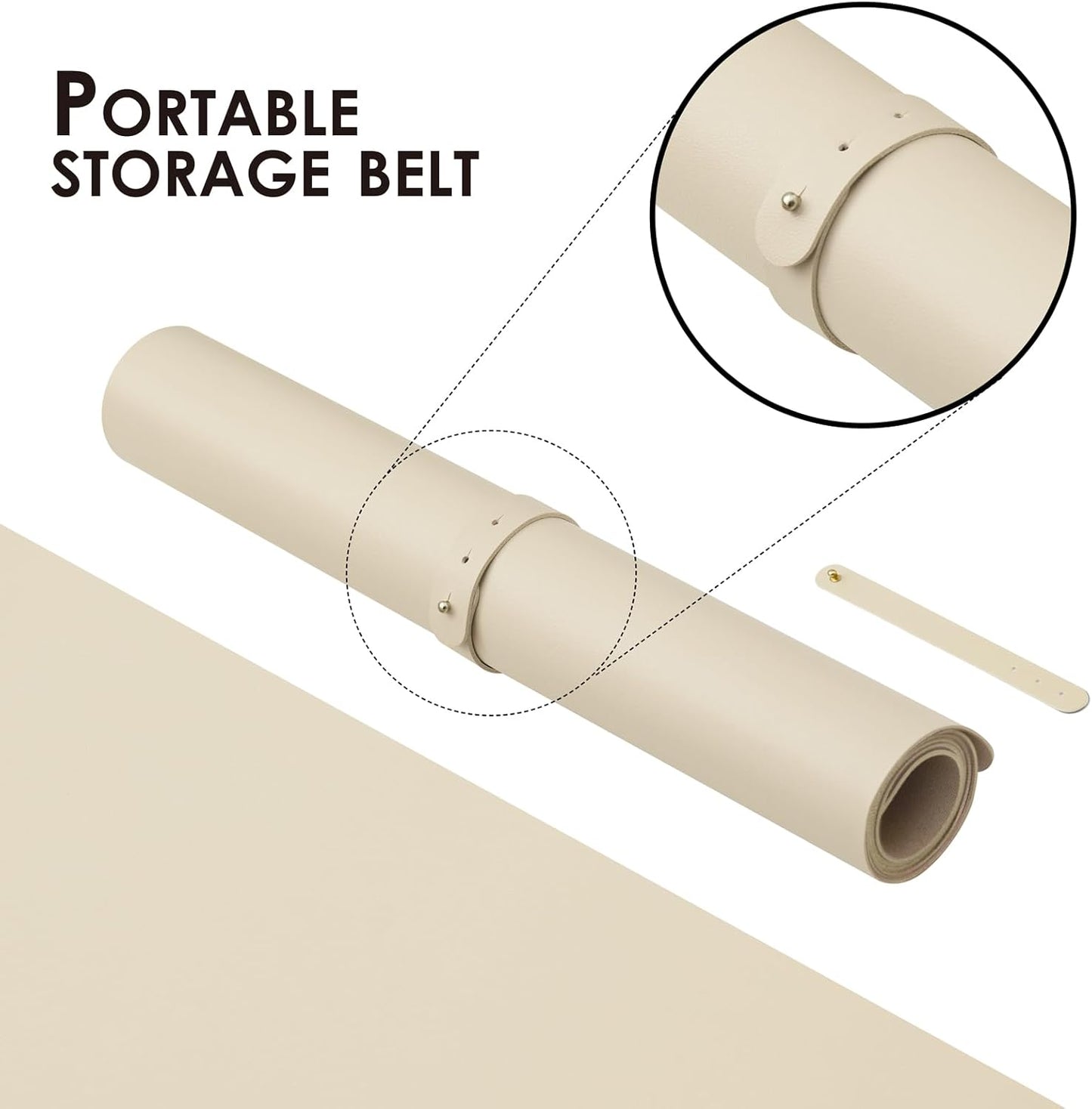 Leather Desk Mat - Non-Slip PU Desk Pad for Office and Home - Desk Organization and Accessories - Ideal for Large Mouse Pad and Desk Mats on Top of Desks (Beige,27.6"x 13.8")