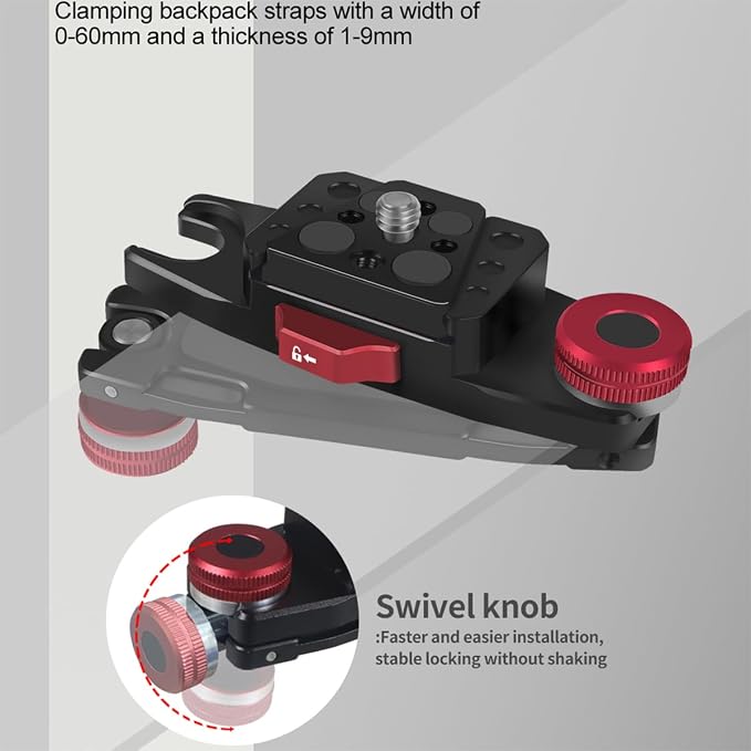 Backpack Camera Clip with Plate Quick Release Capture Clamp System Backpack - Image 3