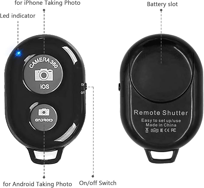 Wireless Remote Shutter for Cellphones and Tablets, AOQIYUE Bluetooth Remote - Image 3