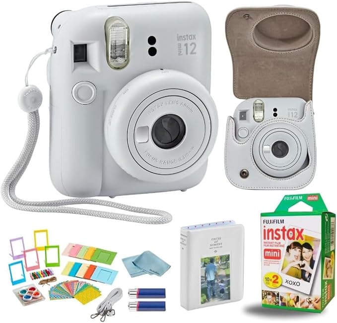 Fujifilm Instant Mini 12 Camera + Accessory Bundle & Custom Case + Fuji Instant by FUJIFILM
