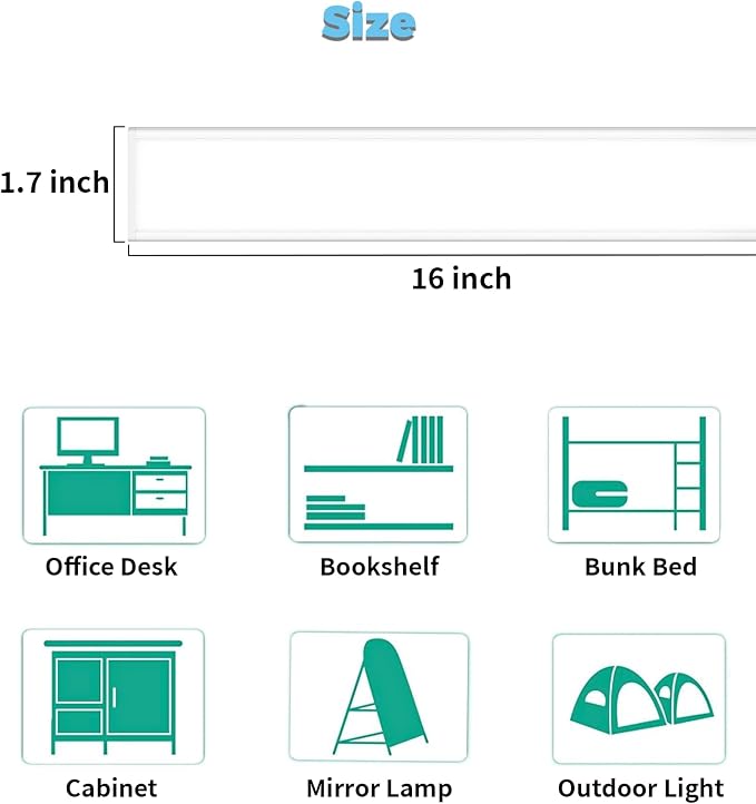 ASOKO Plug-in Under Cabinet Lighting, 16Inch LED Workbench Lights - Image 7