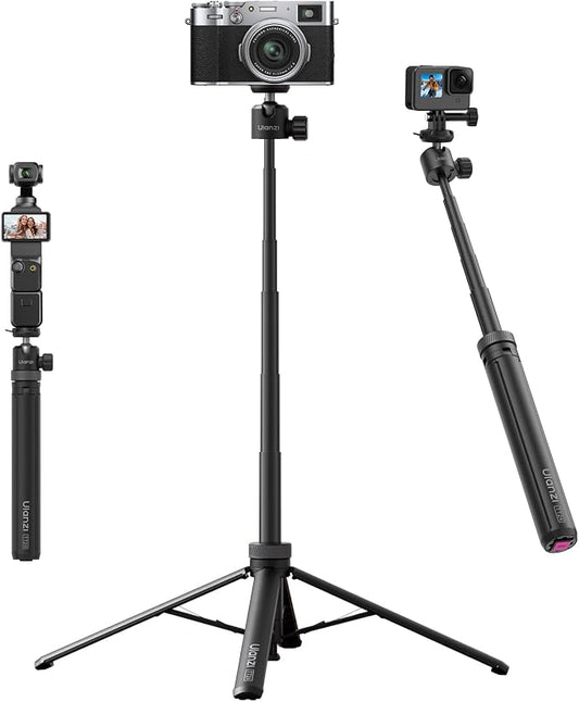 Upgrade 59" Tripod Stand w Auto-Open 4-Leg, ULANZI TT24 Vlogging Selfie Stick by ulanzi