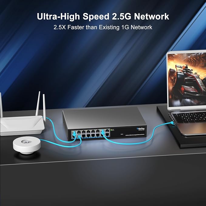 16 Ports 2.5Gb Unmanaged Ethernet Switch, 16*2.5G Base-T Ports. GiGaPlus - Image 6