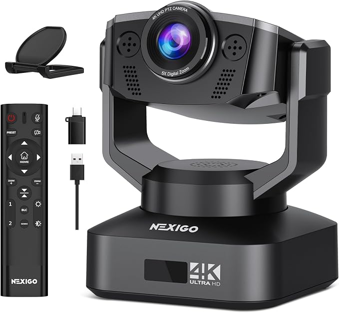 NexiGo Zoom Certified, N990 4K PTZ Webcam, Video Conference Camera System by NexiGo
