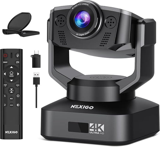 NexiGo Zoom Certified, N990 4K PTZ Webcam, Video Conference Camera System by NexiGo