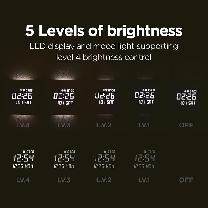mooas Wooden Frame LED Silent Wall Clock - Image 6