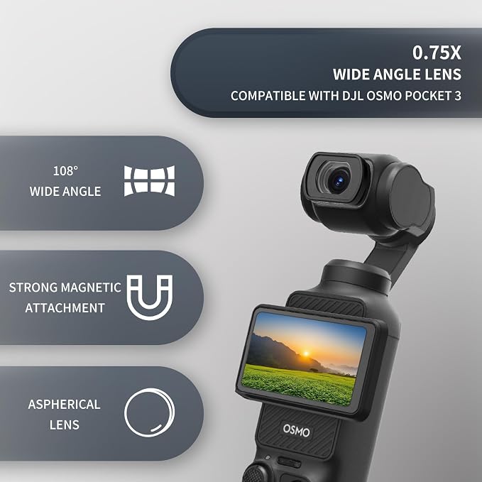 4-Pack Magnetic Filter Set for DJI Osmo Pocket 4/3, Includes ND2-32 Variable ND - Image 3