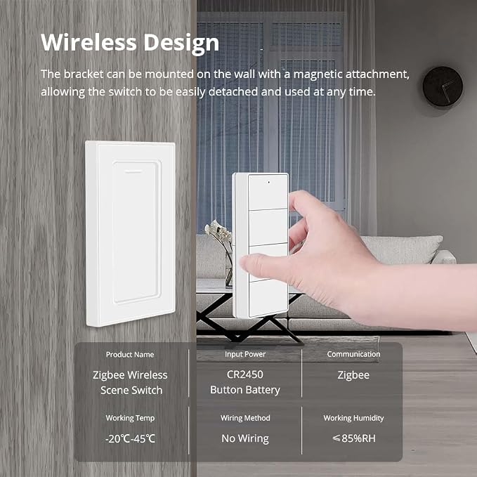 Wireless Zigbee Smart Button, 4-Way Remote Control Button Switch - Image 7