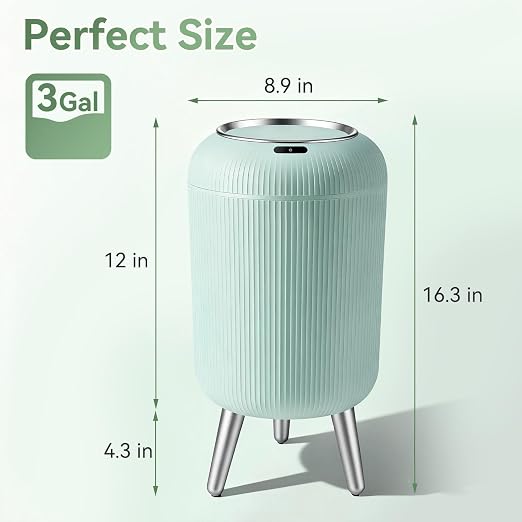 Automatic Motion Sensor Bathroom Trash Can Touchless, 3 Gallon/11L Smart - Image 2