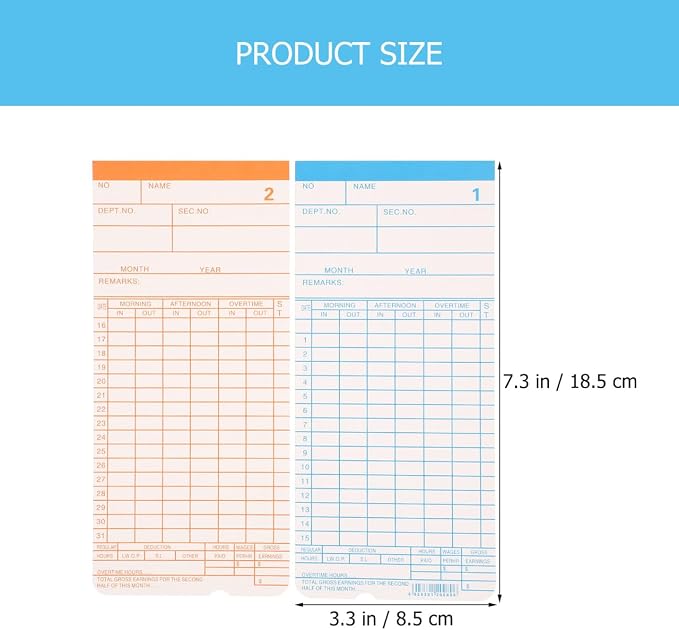 Operitacx Double-Sided Attendance Time Cards - Image 3