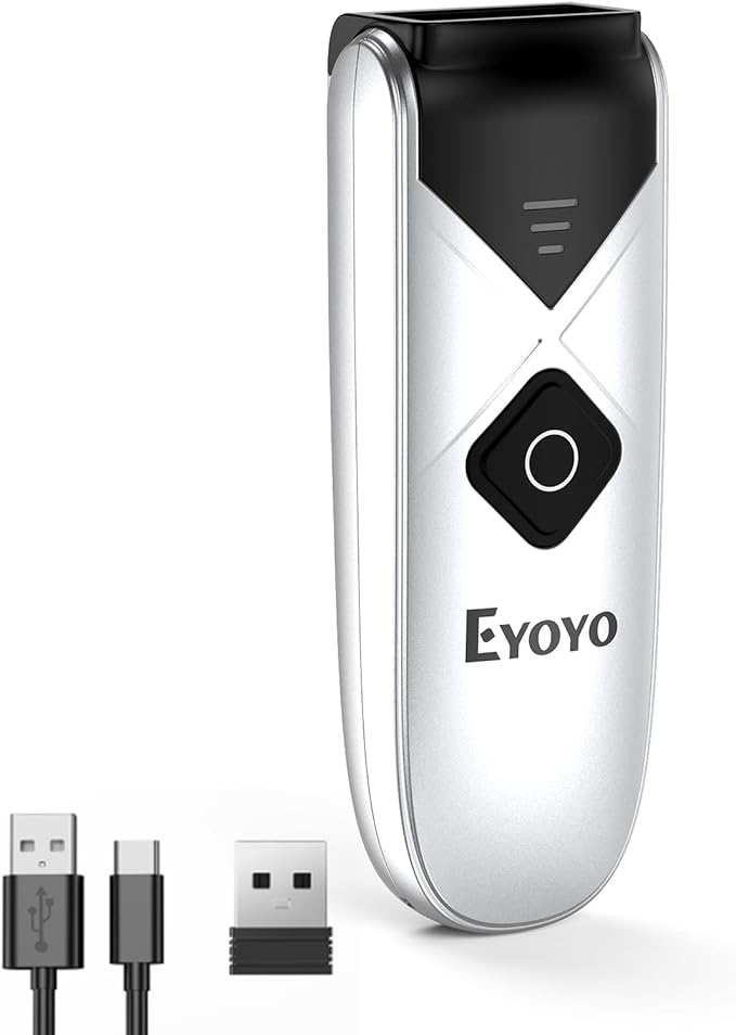 Eyoyo Bluetooth 2D&1D Barcode Scanner, Portable Wireless Mini but Powerful by Eyoyo
