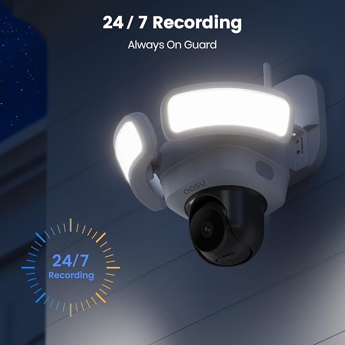 aosu Floodlight Camera Wired, 3K UHD Security Camera Outdoor, 360° Coverage - Image 2