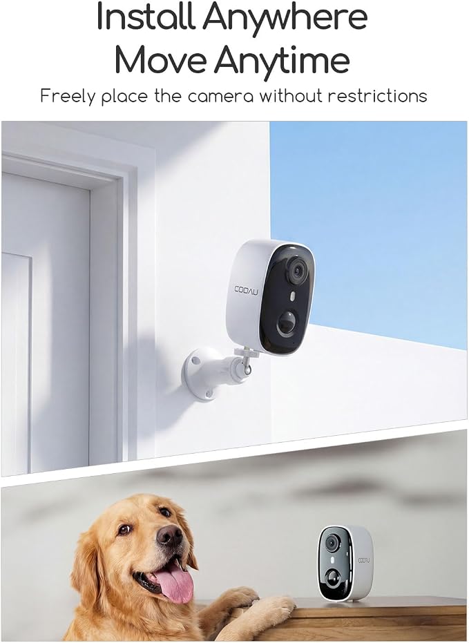 COOAU 4MP Security Cameras Wireless Outdoor Included 64GB Memory Card, No - Image 7