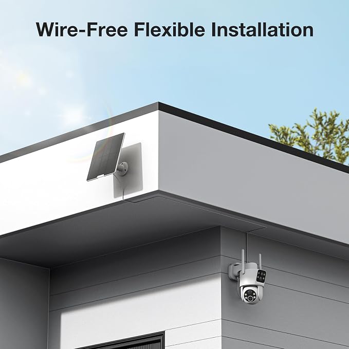 TKENPRO Dual Lens Solar Security Cameras Wireless Outdoor, 2K Full HD Video - Image 6