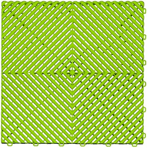 Swisstrax Ribtrax PRO Garage Floor Tiles, Techno Green by Swisstrax