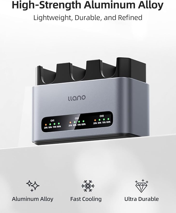 llano 30W NP-FZ100 Battery Charger: Fast Three Slot - Image 5
