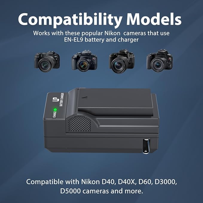 LP EN-EL9 EN EL9a Battery Charger Pack, D5000 Digital SLR - Image 4