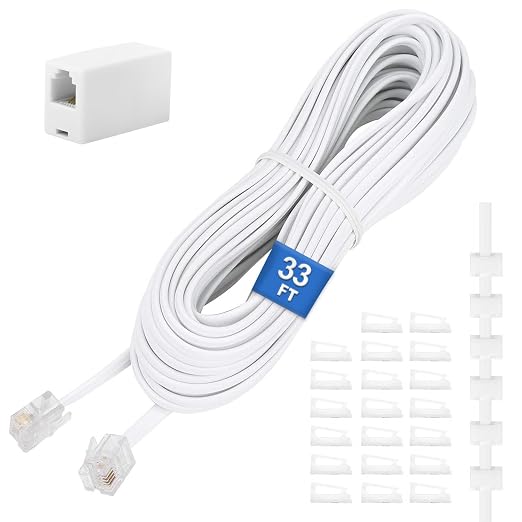 Uvital Phone Extension Cord 33Ft, Telephone Cable by Uvital