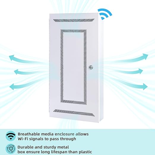 XMK 30 Inch Media Enclosure, Structured Wiring WiFi Electrical Box, Cable - Image 3