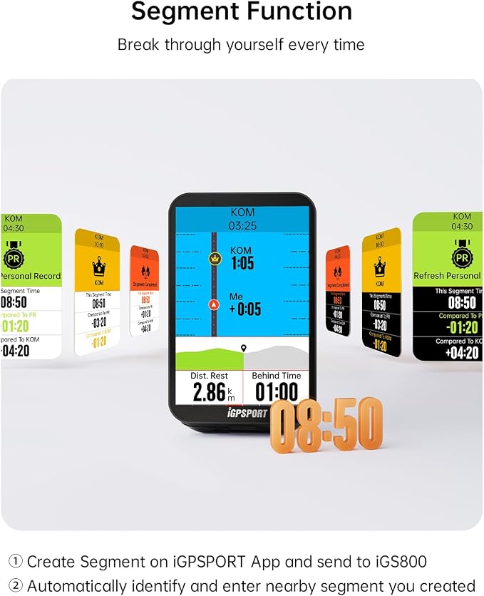 iGPSPORT iGS800 Bike Computer Touchscreen, 3.5'' Offline MAP Navigation WiFi - Image 8