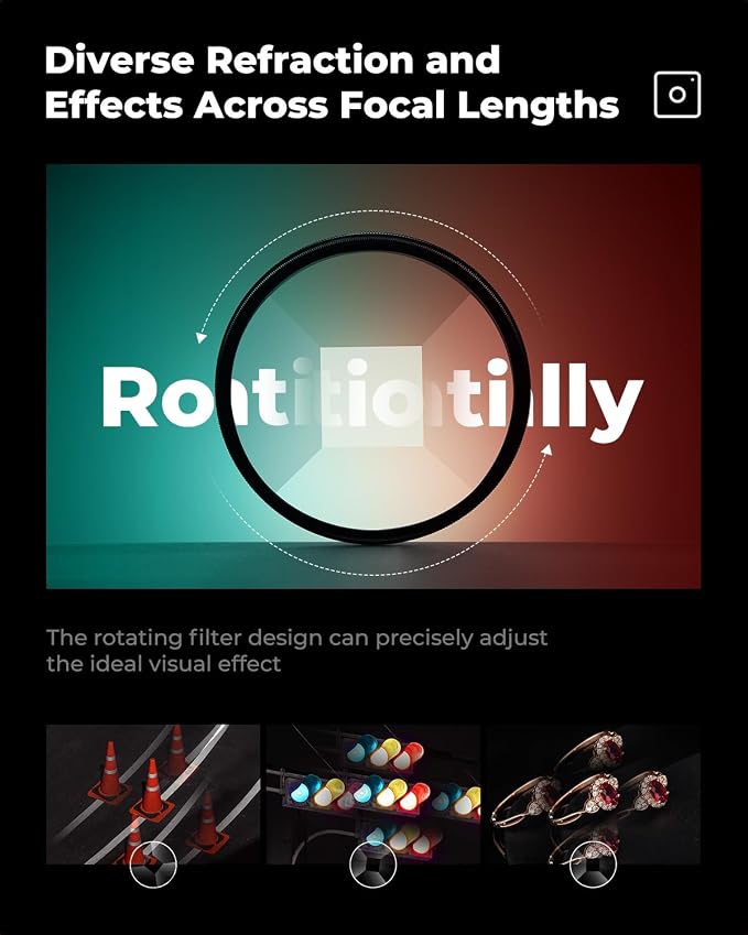 K&F CONCEPT 67mm Fractal Filter Rotatable Prism Camera Lens 4+1 Fractal Special - Image 6