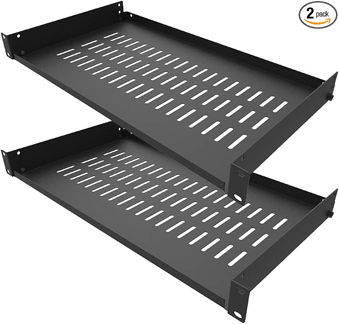 2 Pack of 1U Disassembled Vented Cantilever Server Rack Mount Shelf 10" Deep by JINGCHENGMEI