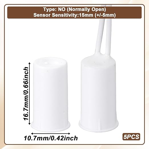 5 Sets Magnetic Door Switch RC-33 NC Recessed Wired Security Window Door Sensor - Image 2