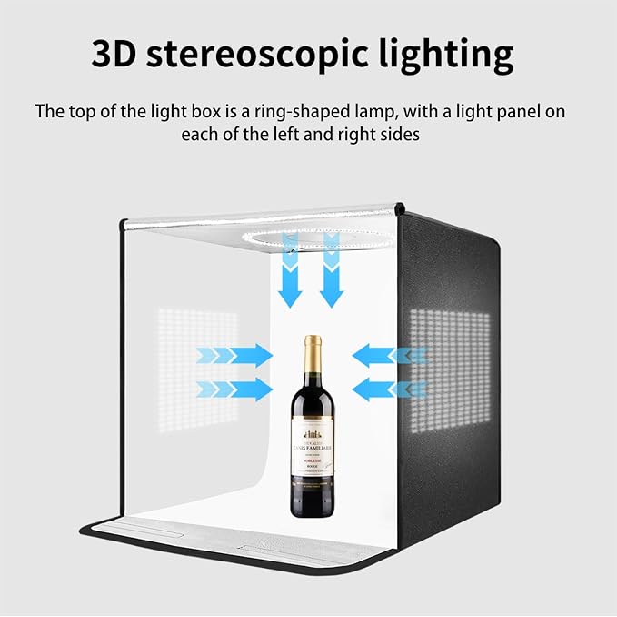 Pro 16"x16" Photo Studio Light Box 3-Side Light Panel/3-Temp/Dimmable - Image 2